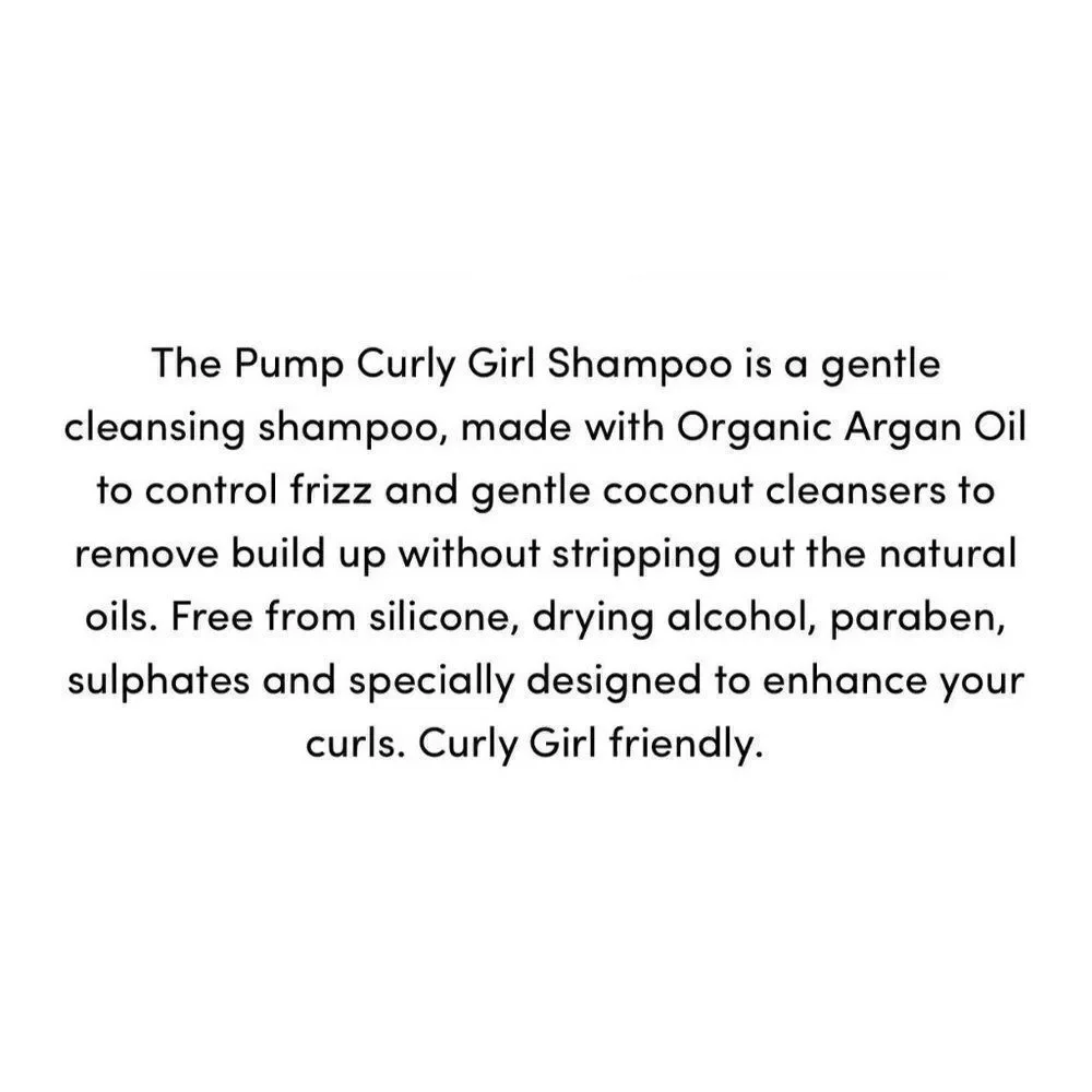 Pump Haircare Curly Girl Shampoo Silicone Sulphate Cruelty Free Organic 8.45 Oz